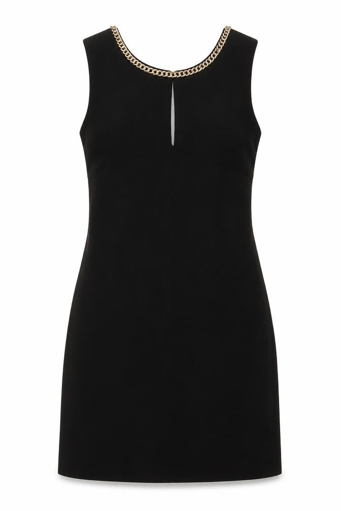 Classic Tricot Womens Black Polyester Bodycon Size S V-Neck Zip - Size S/M