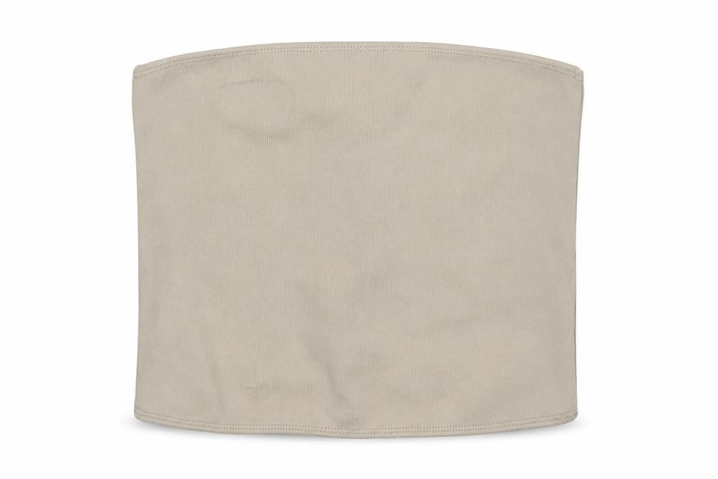 Zara Womens Beige Polyester Basic Tank Size S Square Neck - Strapless