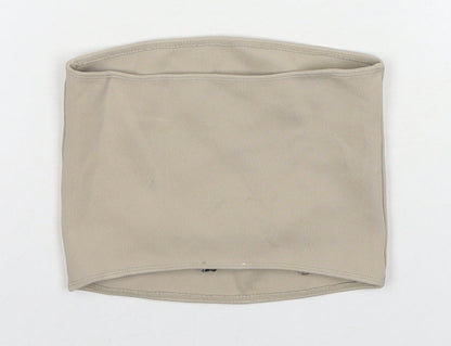 Zara Womens Beige Polyester Basic Tank Size S Square Neck - Strapless