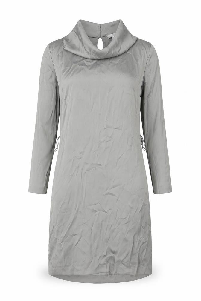 H&M Womens Grey Polyester A-Line Size 6 Cowl Neck Button