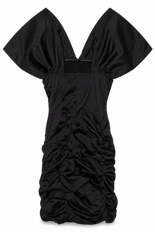 Parisian Signature Womens Black Polyester A-Line Size 12 V-Neck Zip