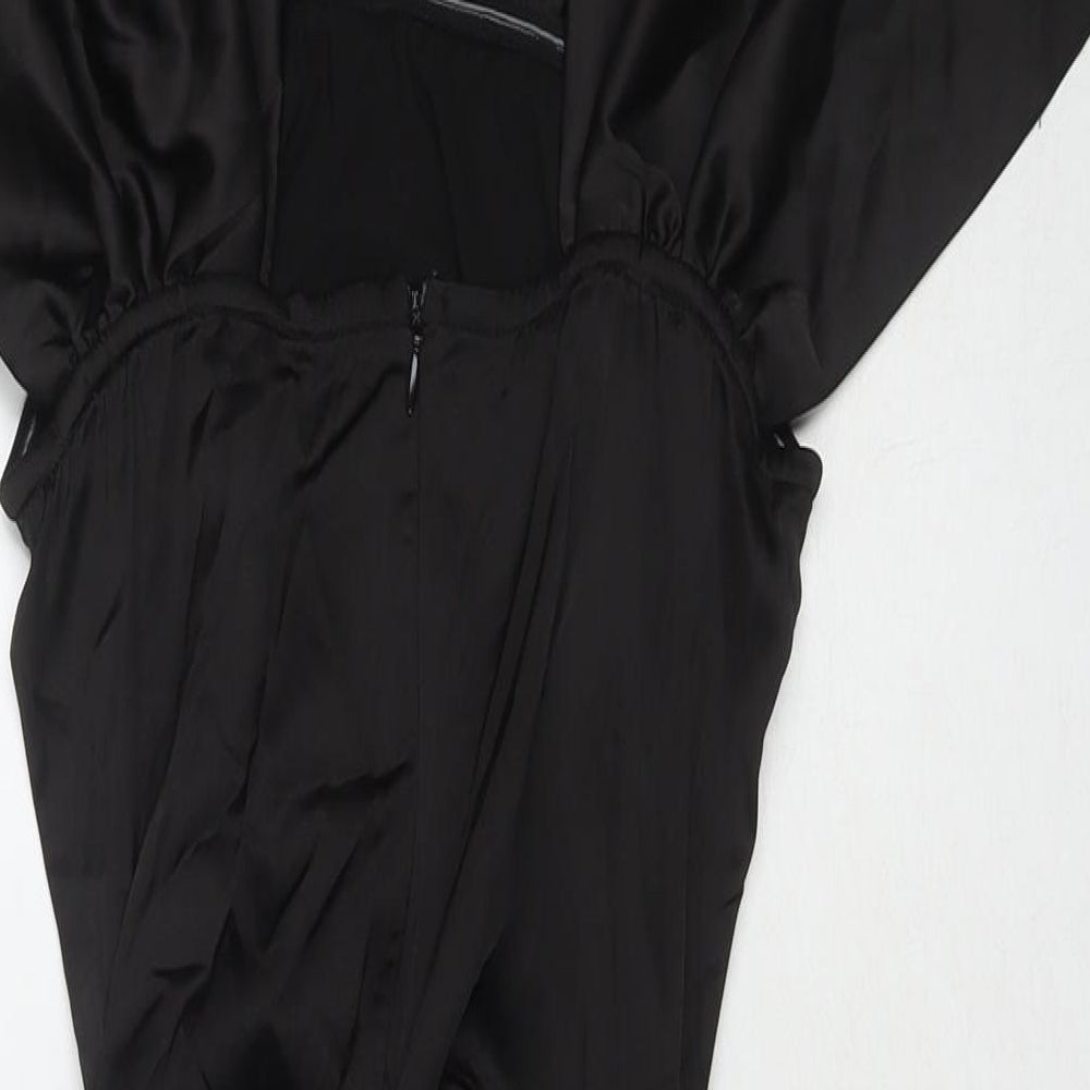 PARISIAN SIGNATURE Womens Black Polyester A-Line Size 12 V-Neck Zip