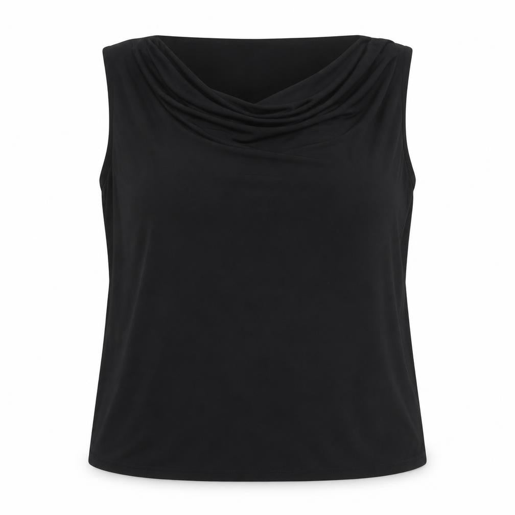essence Womens Black Polyester Basic Tank Size 24 Round Neck