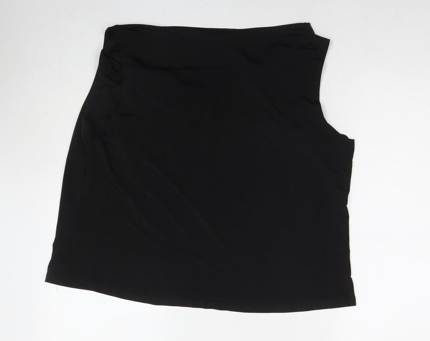 essence Womens Black Polyester Basic Tank Size 24 Round Neck