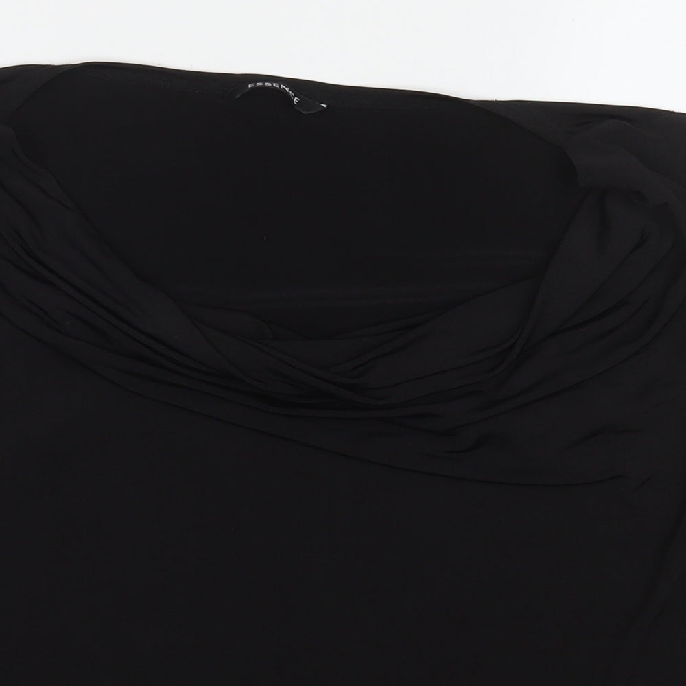 essence Womens Black Polyester Basic Tank Size 24 Round Neck