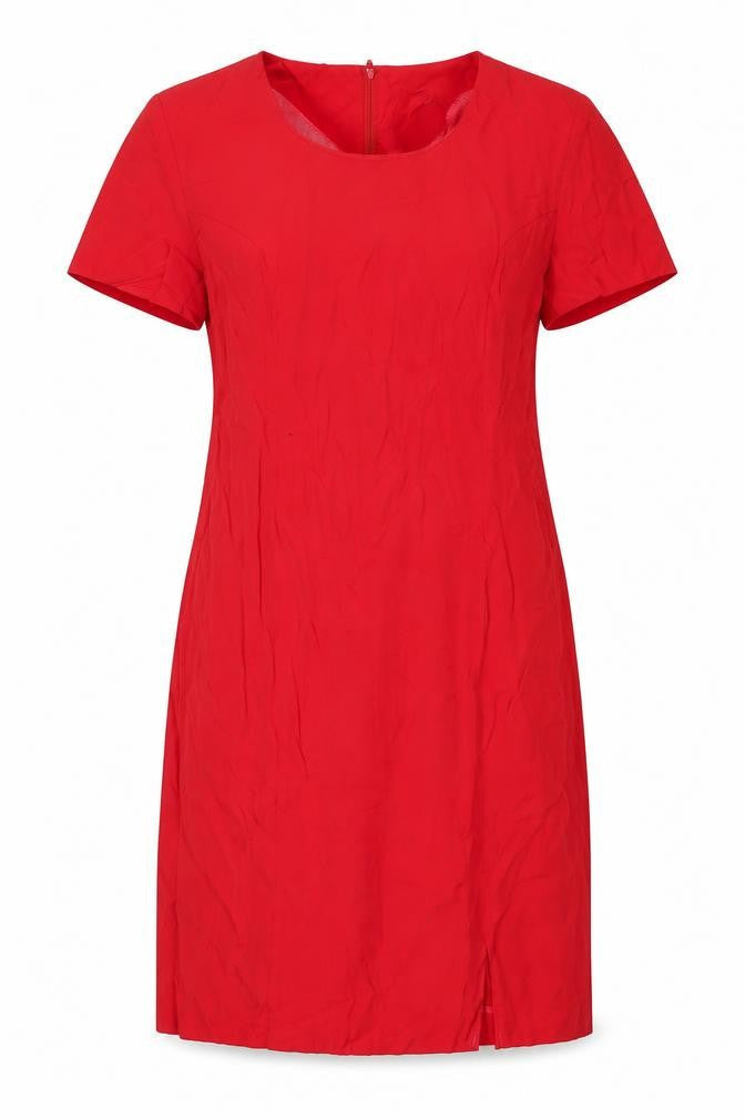 Jennifer James Womens Red Viscose A-Line Size 4 Round Neck Zip