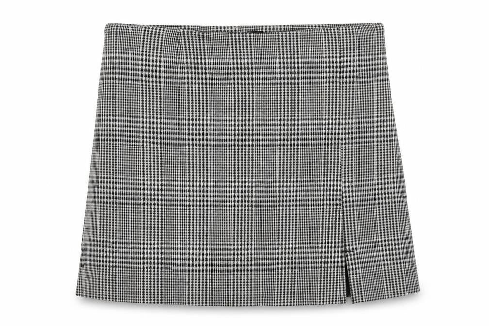 NEXT Womens Black Herringbone Polyester A-Line Skirt Size 16 Zip
