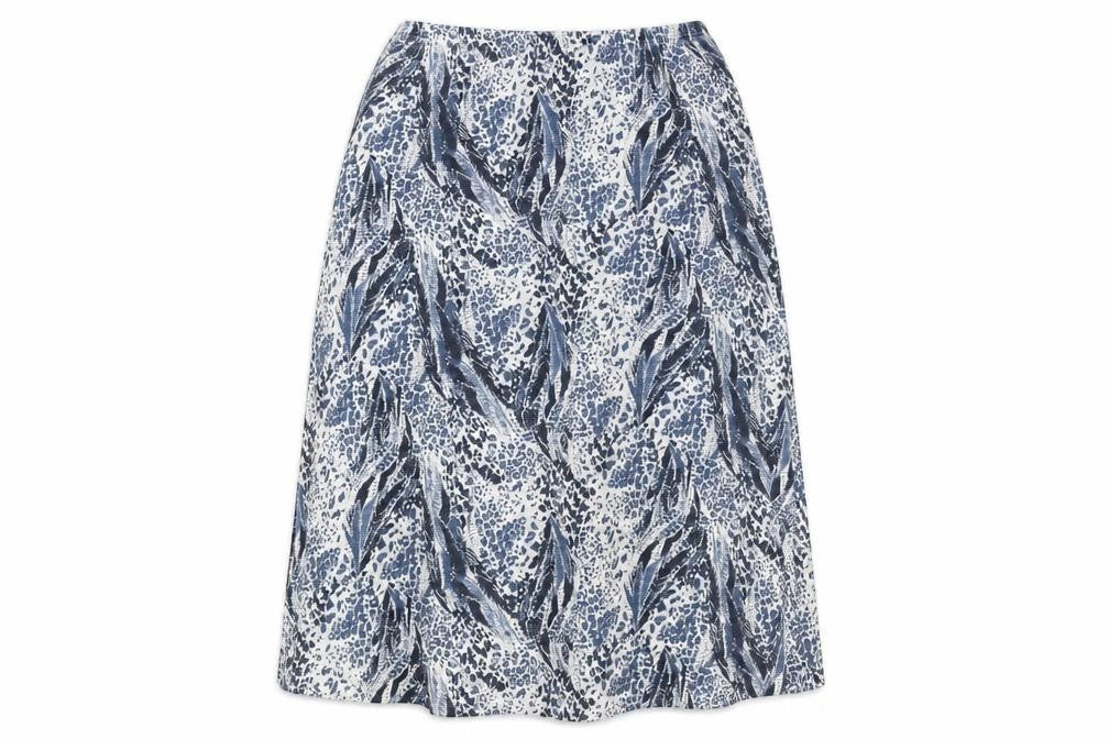 Poppy Womens Blue Geometric Polyester Maxi Skirt Size 26