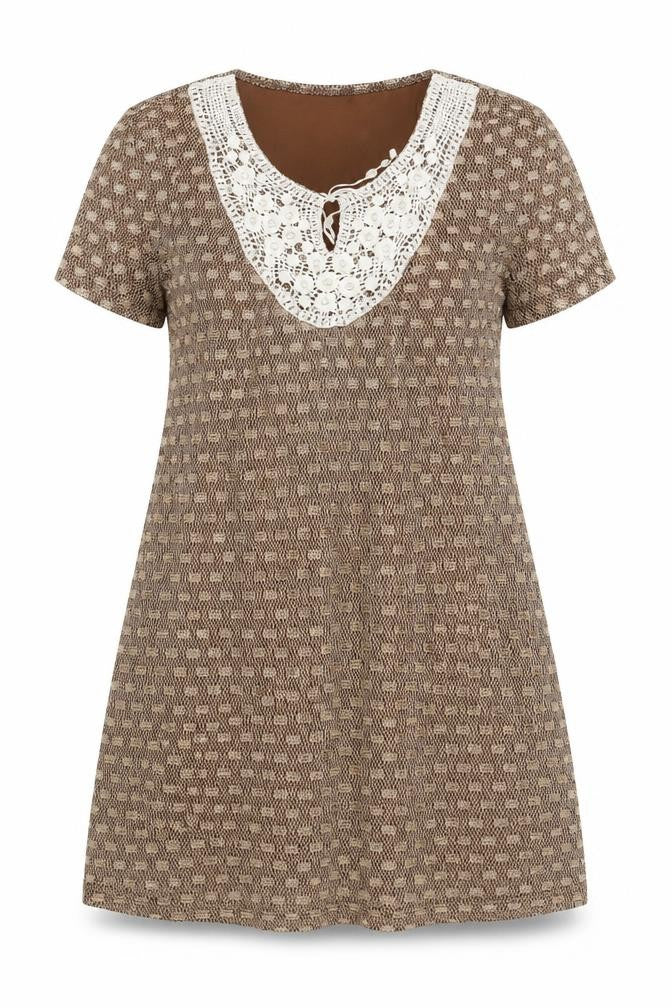 Pussycat London Womens Beige Polyamide A-Line Size S Round Neck Pullover