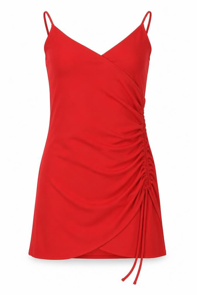 Divided by H&M Womens Red Polyester Mini Size 6 V-Neck Pullover