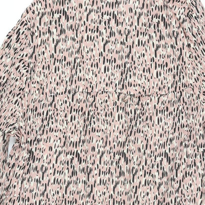 Next Womens Pink Geometric Viscose Shift Size 12 V-Neck Pullover