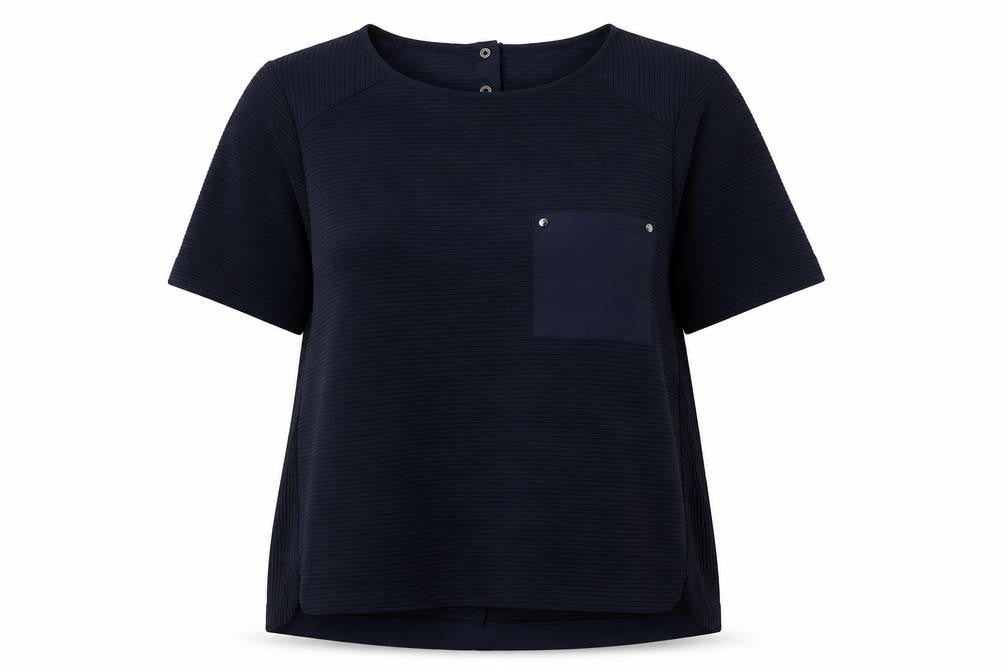 Per Una Womens Blue Polyester Basic T-Shirt Size 14 Round Neck