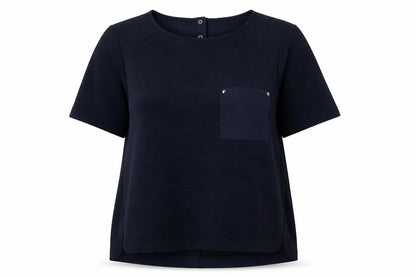 Per Una Womens Blue Polyester Basic T-Shirt Size 14 Round Neck