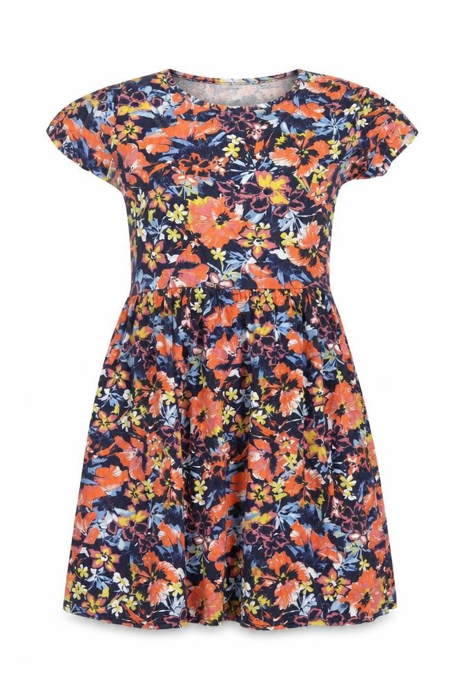 Boohoo Womens Blue Floral Viscose Skater Dress Size 10 Round Neck Pullover