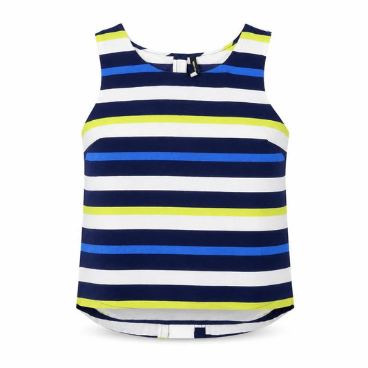 Innocence Womens Multicoloured Striped Polyester Basic T-Shirt Size 10 Round Neck