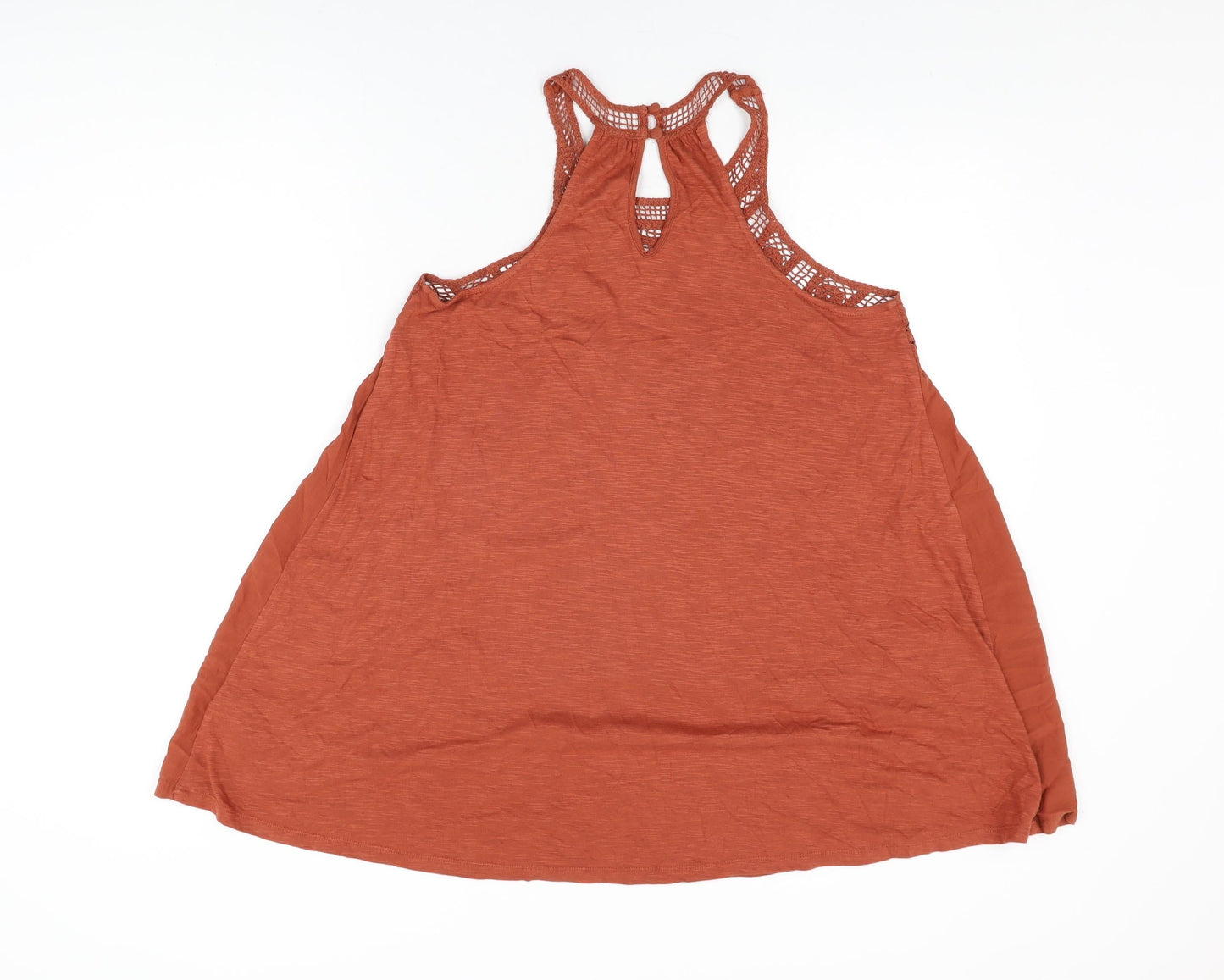 NEXT Womens Brown Viscose Basic T-Shirt Size 14 Round Neck