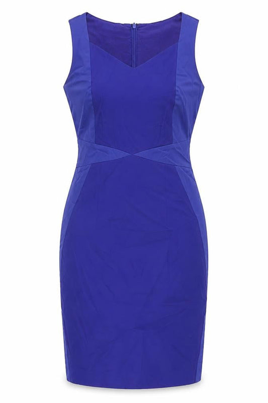 Kaliko Womens Blue Cotton Bodycon Size 8 Sweetheart Zip