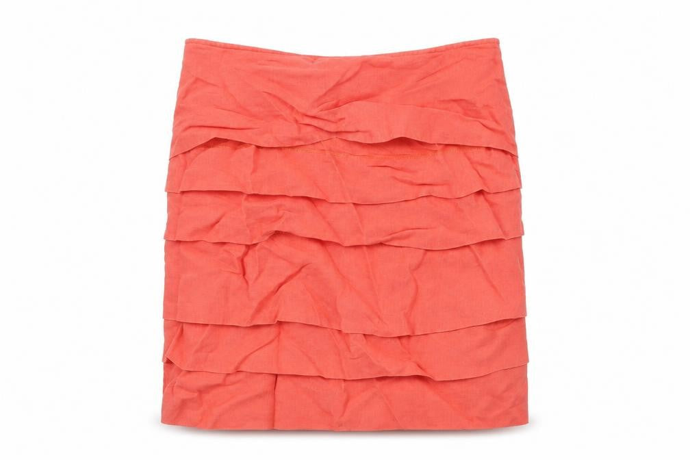 Per Una Womens Red Linen A-Line Skirt Size 10 Zip