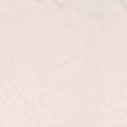 Yessica Womens Pink Cotton Basic Button-Up Size 10 Round Neck