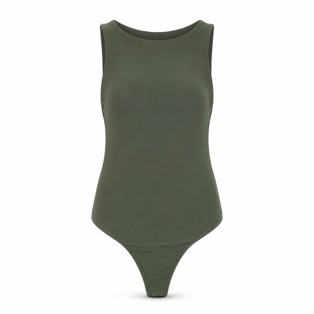 Missguided Womens Green Polyester Bodysuit One-Piece Size 6 Snap