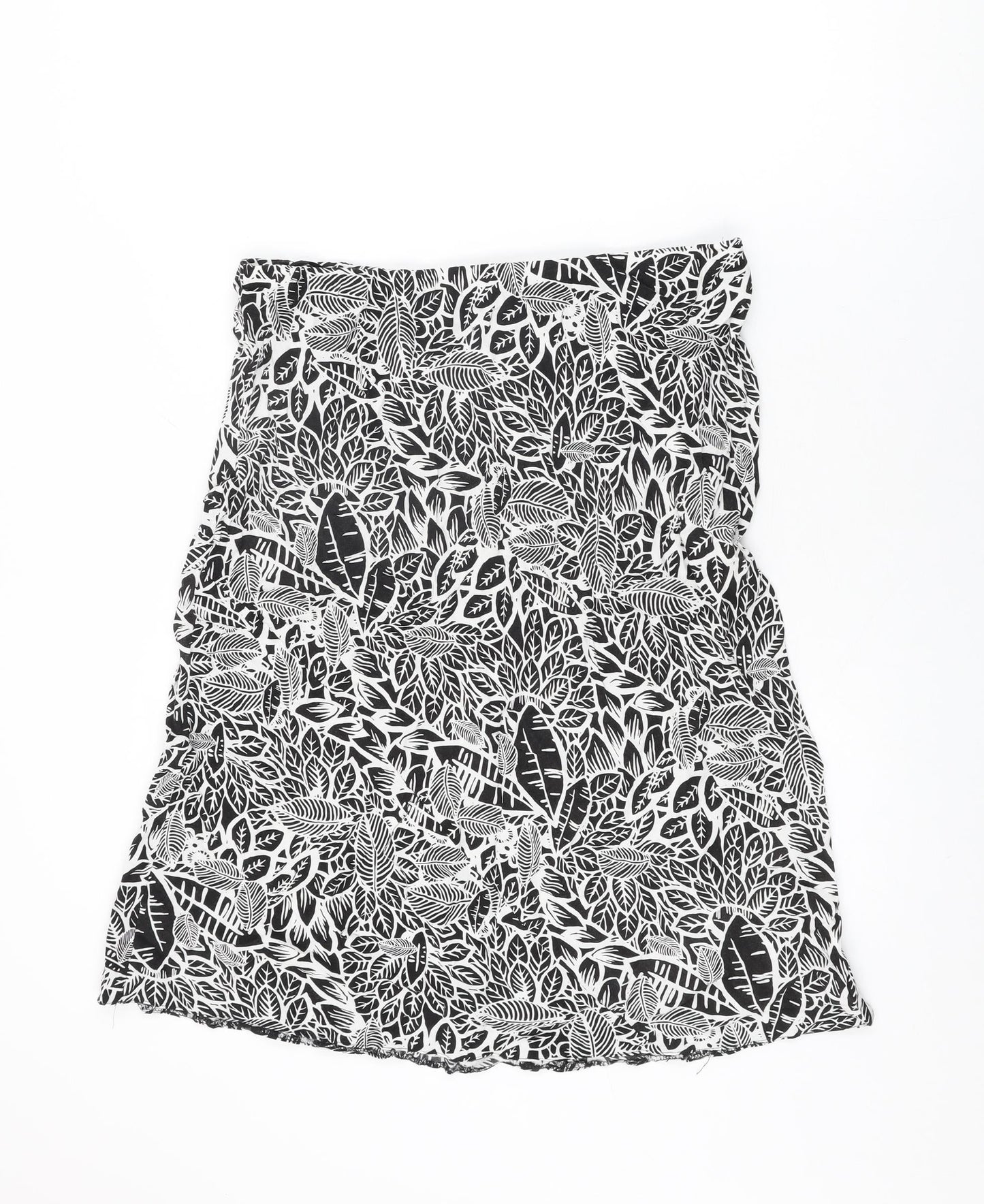 BM Womens Black Geometric Viscose Swing Skirt Size 16