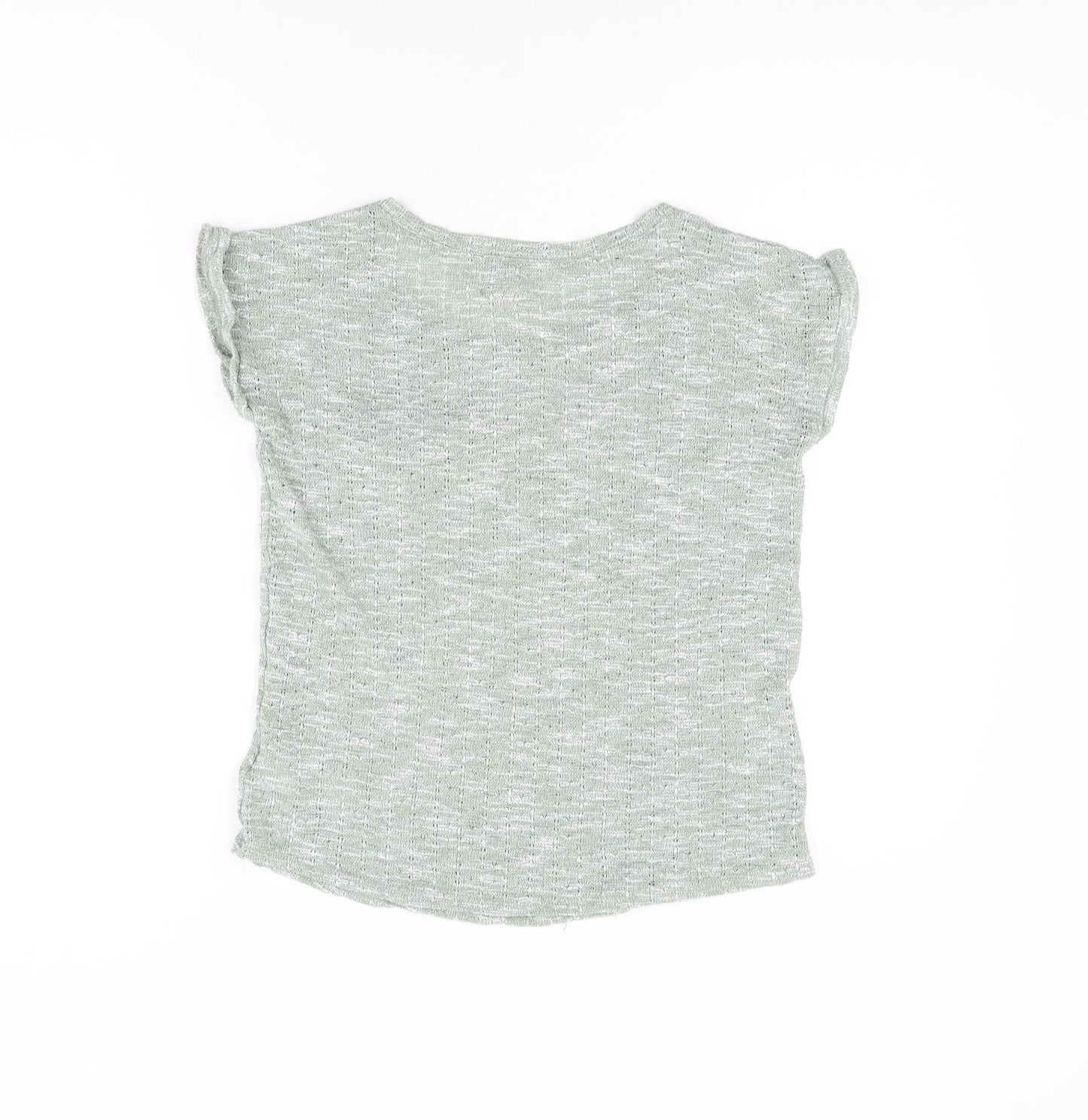 New Look Womens Green Polyester Basic T-Shirt Size 12 Round Neck