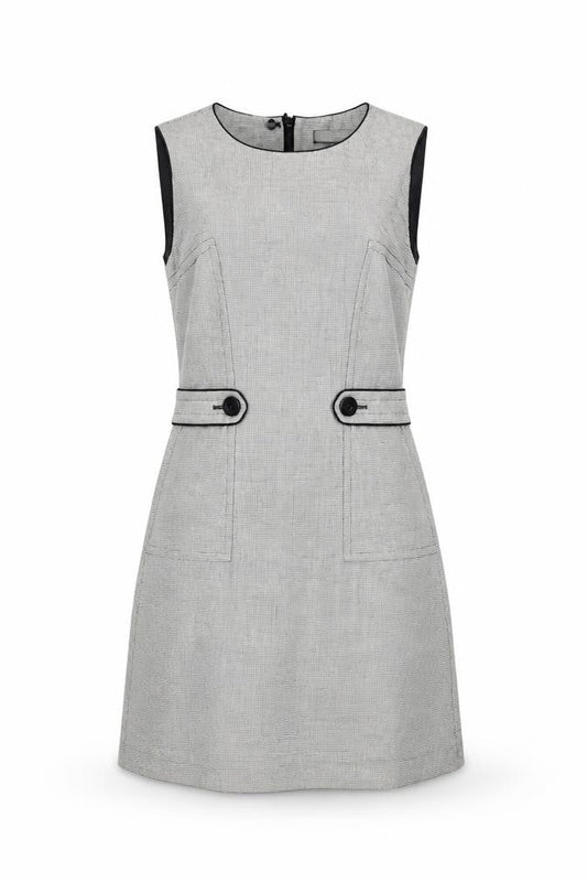 Next Womens Grey Polyester Shift Size 6 Round Neck Zip
