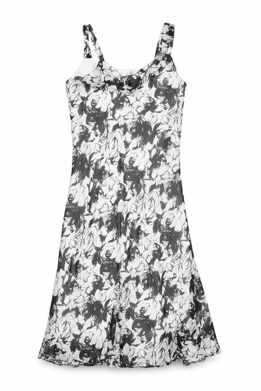 BHS Womens White Floral Polyester Shift Size 14 Cowl Neck Pullover