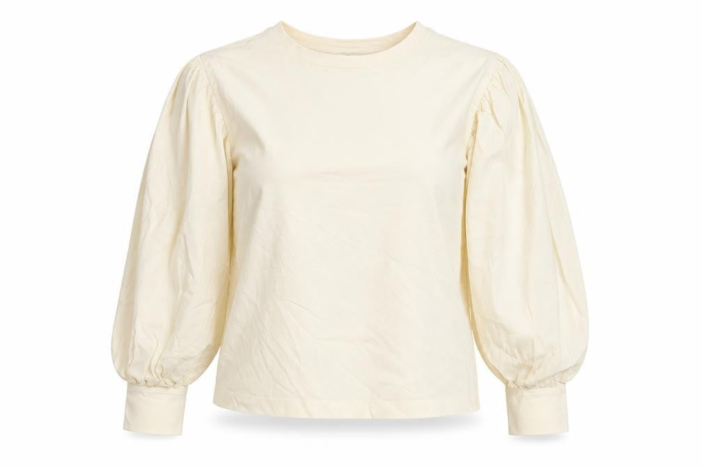 River Island Womens Ivory Cotton Basic T-Shirt Size 6 Round Neck