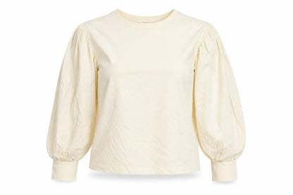 River Island Womens Ivory Cotton Basic T-Shirt Size 6 Round Neck