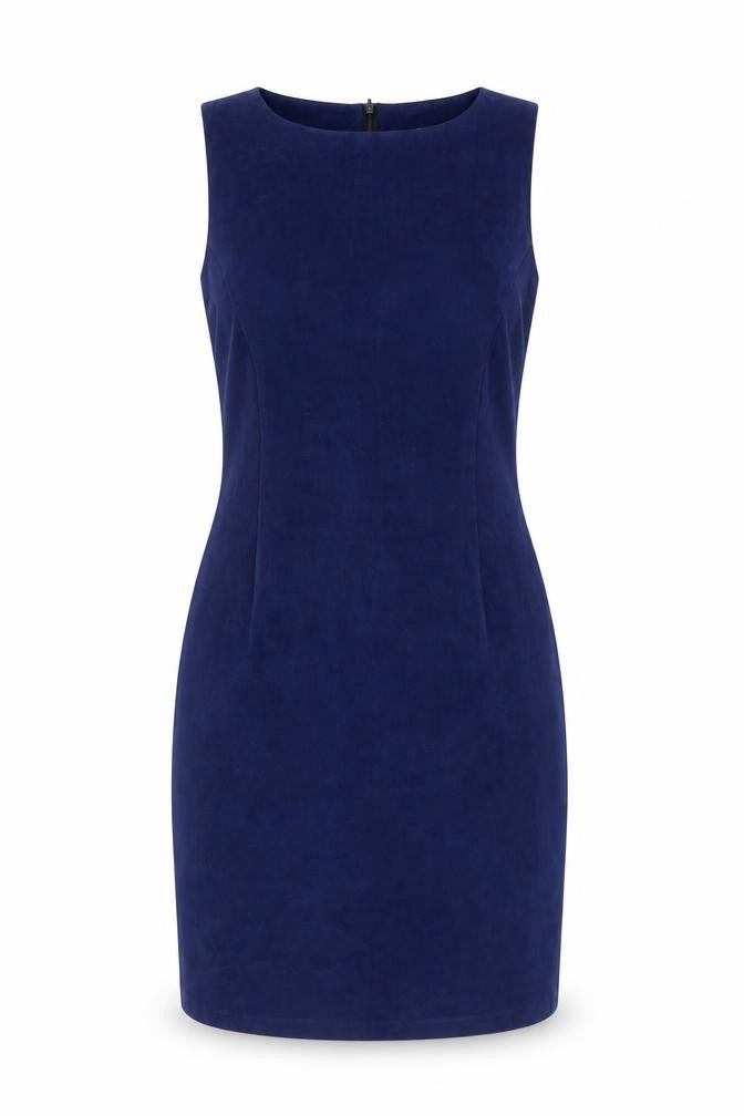 New Look Womens Blue Polyester Bodycon Size 14 Round Neck Zip