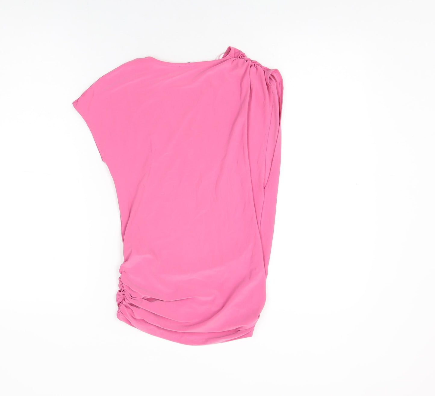 Zara Womens Pink Polyester Wrap T-Shirt Size S V-Neck