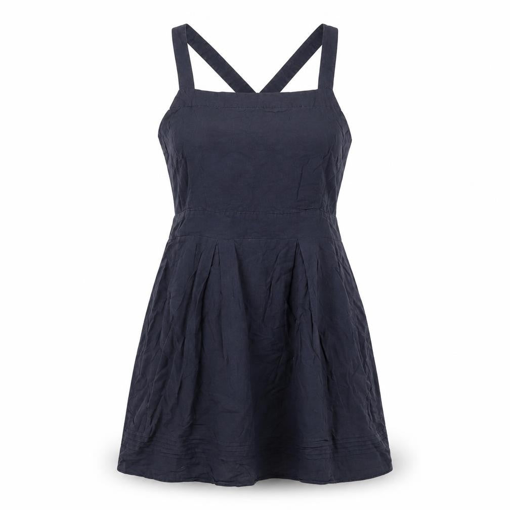 Max Womens Blue Cotton A-Line Size 10 Square Neck Zip