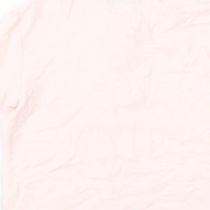 Marks & Spencer Womens Pink Cotton Basic Polo Size 6 Collared
