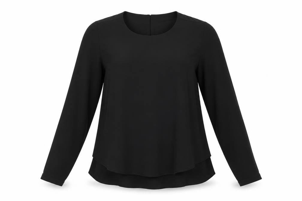 Marks & Spencer Womens Black Polyester Basic T-Shirt Size 12 Round Neck