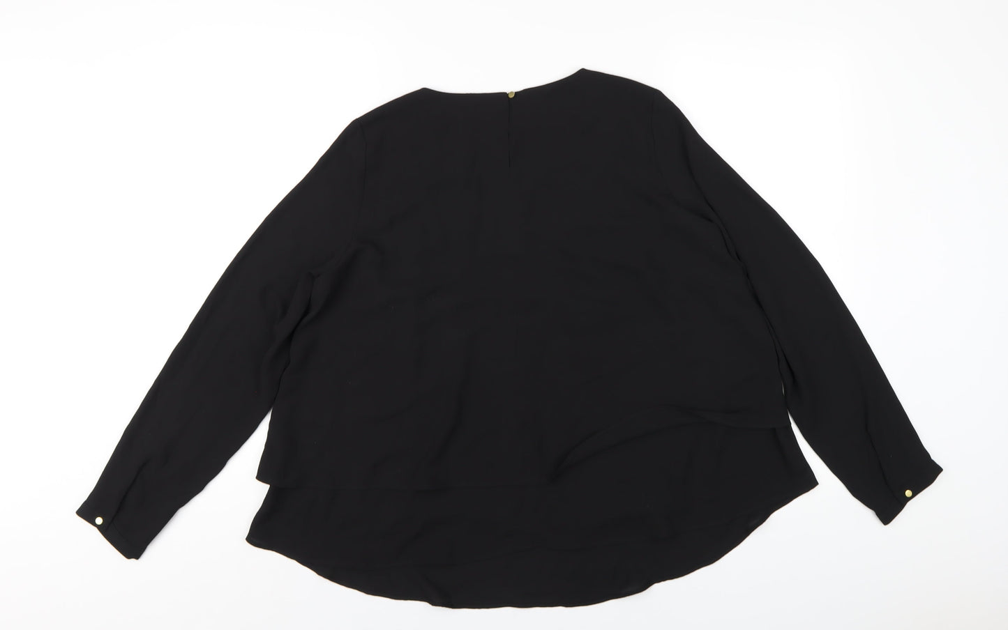 Marks and Spencer Womens Black Polyester Basic T-Shirt Size 12 Round Neck