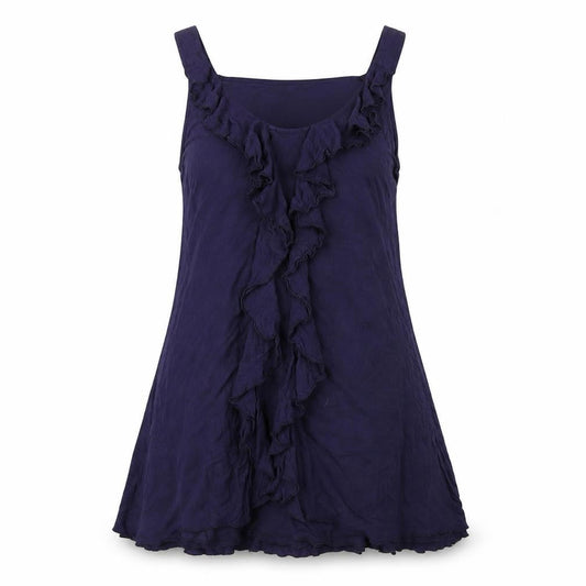 Uttam London Womens Blue Viscose Tank Dress Size M Scoop Neck Pullover