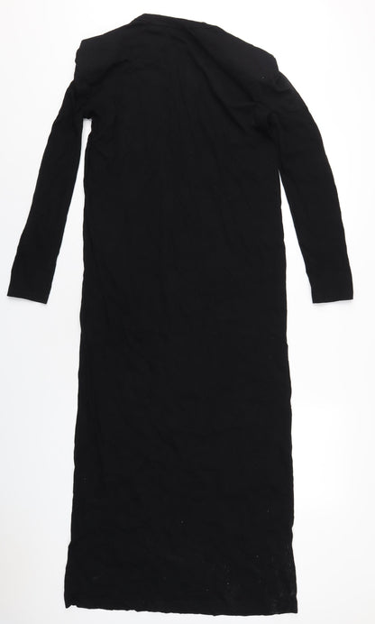 Back view of ASOS women’s black cotton maxi, size UK 8, round neck pullover
