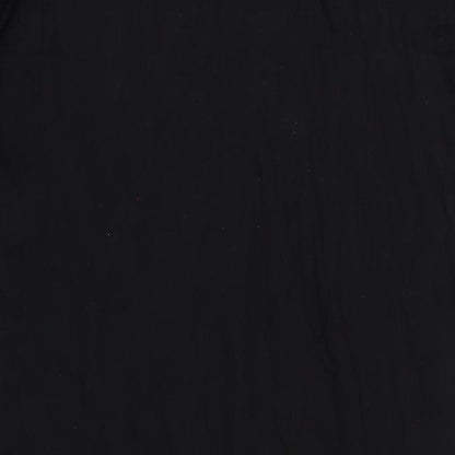 Close-up detail of ASOS women’s black cotton maxi, size UK 8, round neck pullover