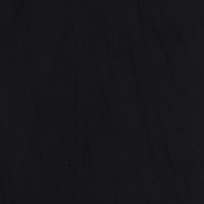 Brand and care label for ASOS women’s black cotton maxi, size UK 8, round neck pullover