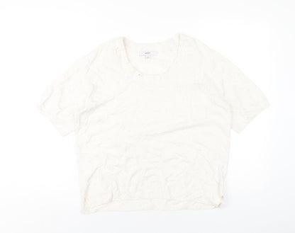Next Womens Ivory Round Neck Viscose Pullover Jumper Size S