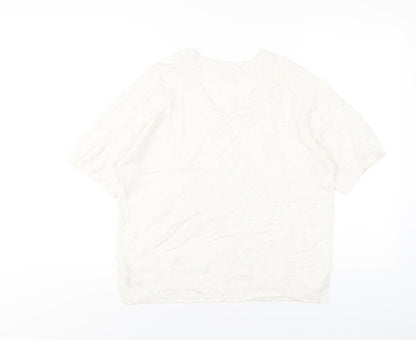 Next Womens Ivory Round Neck Viscose Pullover Jumper Size S