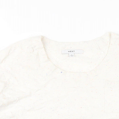 Next Womens Ivory Round Neck Viscose Pullover Jumper Size S