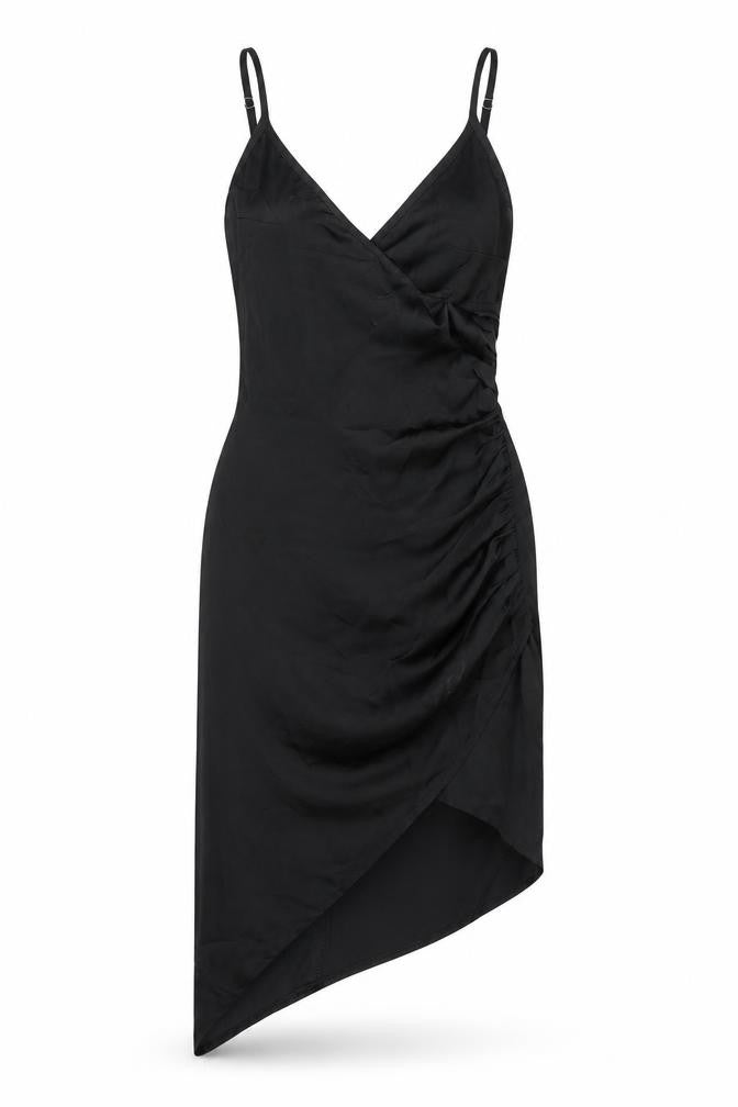 PRETTYLITTLETHING Womens Black Polyester Bodycon Size 6 V-Neck Zip