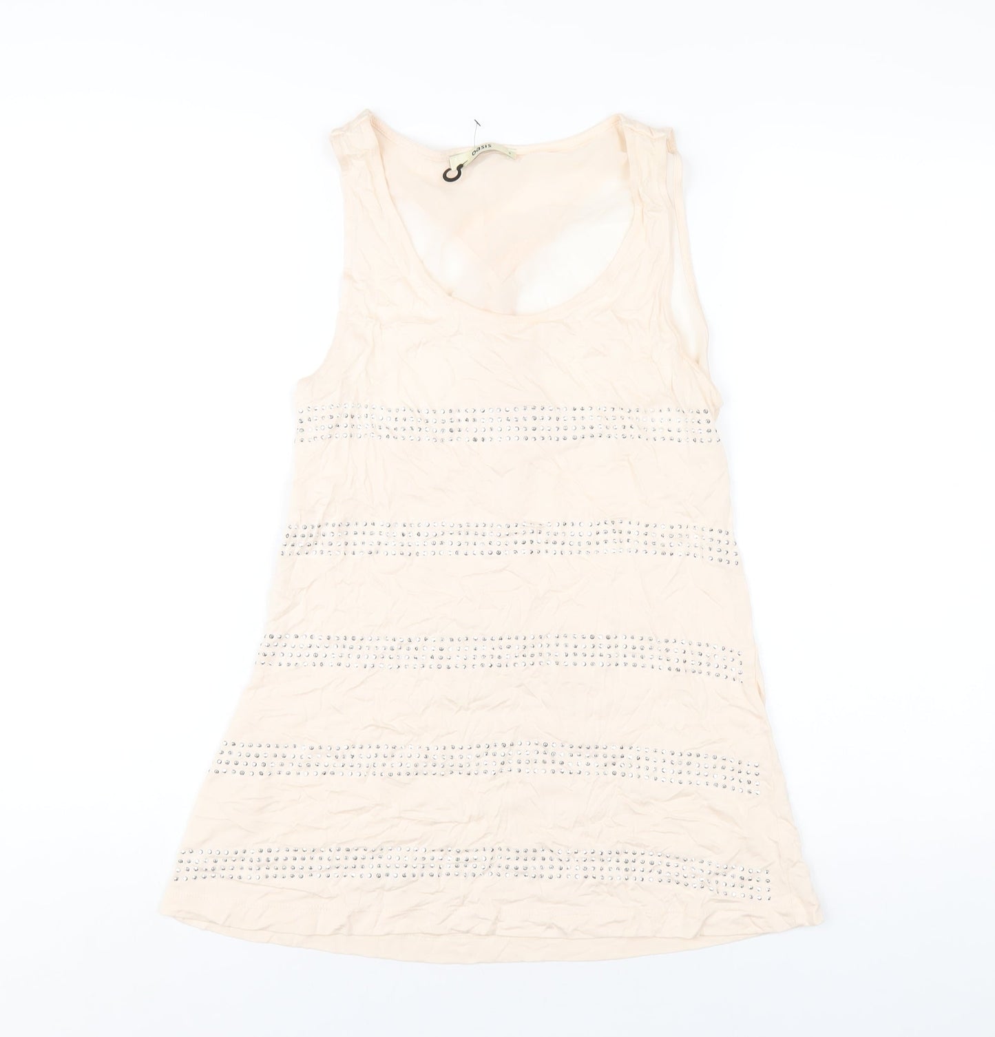 Oasis Womens Pink Polyester Basic Tank Size S Scoop Neck