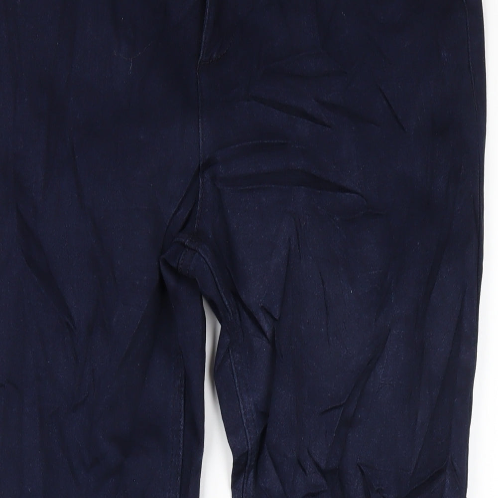 Marks and Spencer Womens Blue Cotton Straight Jeans Size 30 in L30 in Regular Zip