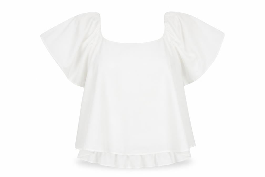 Mangoi Womens White Polyester Basic Blouse Size M Round Neck