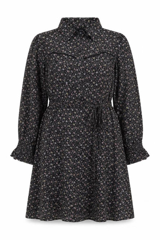 Next Womens Grey Geometric Viscose A-Line Size 16 Collared Button