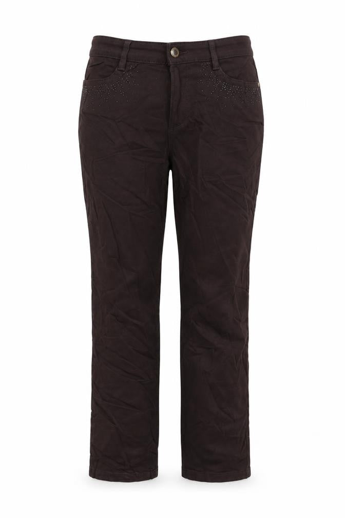 Benchmark Womens Brown Cotton Straight Jeans Size 10 L28 in Regular Button