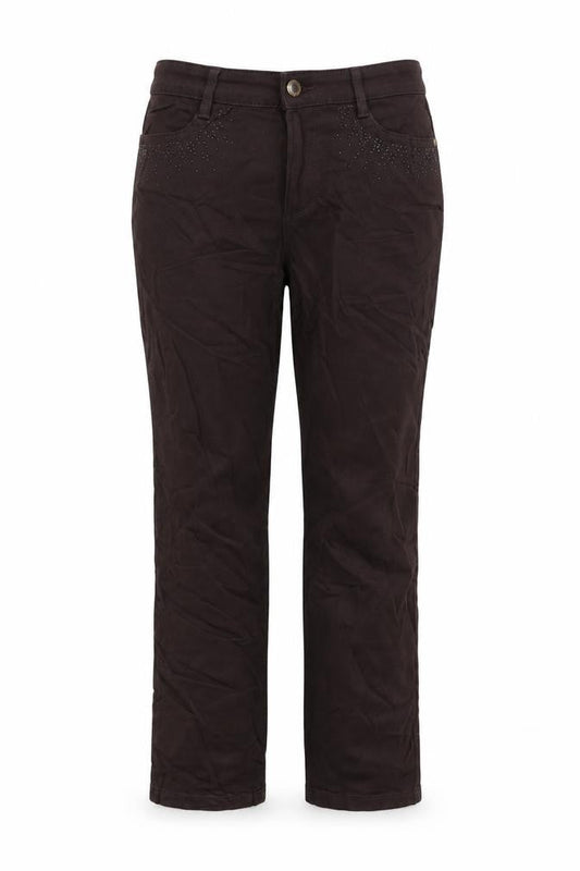 Benchmark Womens Brown Cotton Straight Jeans Size 10 L28 in Regular Button